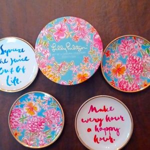 Set of 4 Lilly Pulitzer ceramic drink coasters